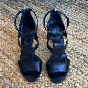 Tamara Mellon black leather sandals